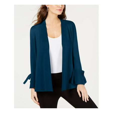 ALFANI Womens Teal Long Sleeve Open Cardigan Top Petites PL