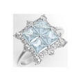 thumbnail image 3 of Mooneye 4mm Square Blue Topaz 925 Sterling Silver Four Stone Women Valentines Day Gifts Ring, 3 of 4