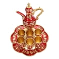 thumbnail image 1 of Tea Set Tea Tray Teapot Vintage Turkish Coffee Pot and Cups Set Waterproof Zinc Alloy Coffee Pot Set for Home Bar, Tea Party, Birthday, Weeding, 1 of 7