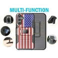 thumbnail image 6 of Nakedcellphone Rugged Combo for Samsung Galaxy A15 5G Phone Case, Hybrid Ring Grip Cover with Stand [Built-In Mounting Plate] and Belt Clip Holster Holder - USA Flag, 6 of 10
