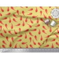 thumbnail image 2 of Soimoi Yellow Heavy Satin Fabric Chilli Vegetable Print Fabric by Yard 56 Inch Wide, 2 of 2