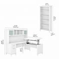 thumbnail image 2 of Bush Furniture Somerset Sit to Stand L Shaped Desk with Hutch and Bookcase, White, 2 of 9