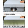 thumbnail image 6 of Sage Green Bed Skirt California King Size 16" Drop and Beige Ombre Color Gradient Ruffled Wrap Around Bed Skirts Adjustable Elastic Bedskirt Dust Ruffle for California King Size Bed, 6 of 7