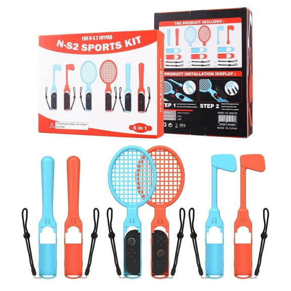 For Switch 2 Sports Accessories Bundle Compatible with Switch 2 2025 for Switch Sports Games, 6 in 1 Family Sports Party Pack Accessories Kit (6 IN 1)