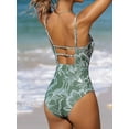thumbnail image 2 of Women Swimsuit One Piece Bathing Suit Square Neck Cutout Back Tummy Control with Adjustable Spaghetti Straps, 2 of 6