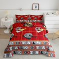 thumbnail image 2 of Feelyou Retro Soccer Sports Bedding Comforter Set, Est Sleep Rugby Football Twin Comforter Sets, Red Cartoon Theme Reversible Bedding Set, Breathable Home Decor, 2 Pieces, 2 of 8
