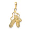 thumbnail image 3 of FJC Finejewelers 14k Yellow Gold Enameled Ballet Slippers Charm, 3 of 4