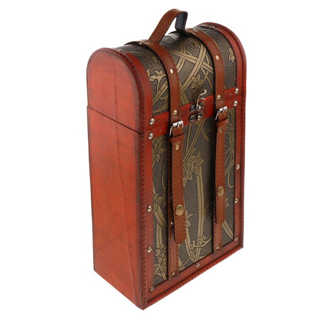 Caja de Almacenamiento de madera antigua perfecl para 1 botella 35x22x12cm