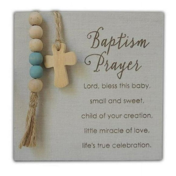 Baptism Prayer Plaque with Beads