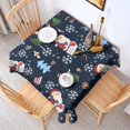 thumbnail image 2 of Dark Blue Christmas Santa Pattern Square Tablecloth,Waterproof Square Table Cover,Wipeable Spillproof Washable Table Cover for Home Kitchen Party Decor 52"x52"(132x132cm), 2 of 6