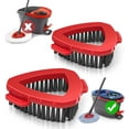 thumbnail image 2 of SBSWXX-Scrubber Mop Head, 2 Pcs Scrub Brush Attachments for O-Cedar EasyWring 2 Tank System, Triangle Spin Mop Hard Bristles Cleaning Brush Replacement Accessories for Bathroom Kitchen Pool Tile Floo, 2 of 4