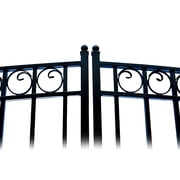 ALEKO Garden Steel Dual Swing 14 x 6 feet Black Driveway Gate Paris Style
