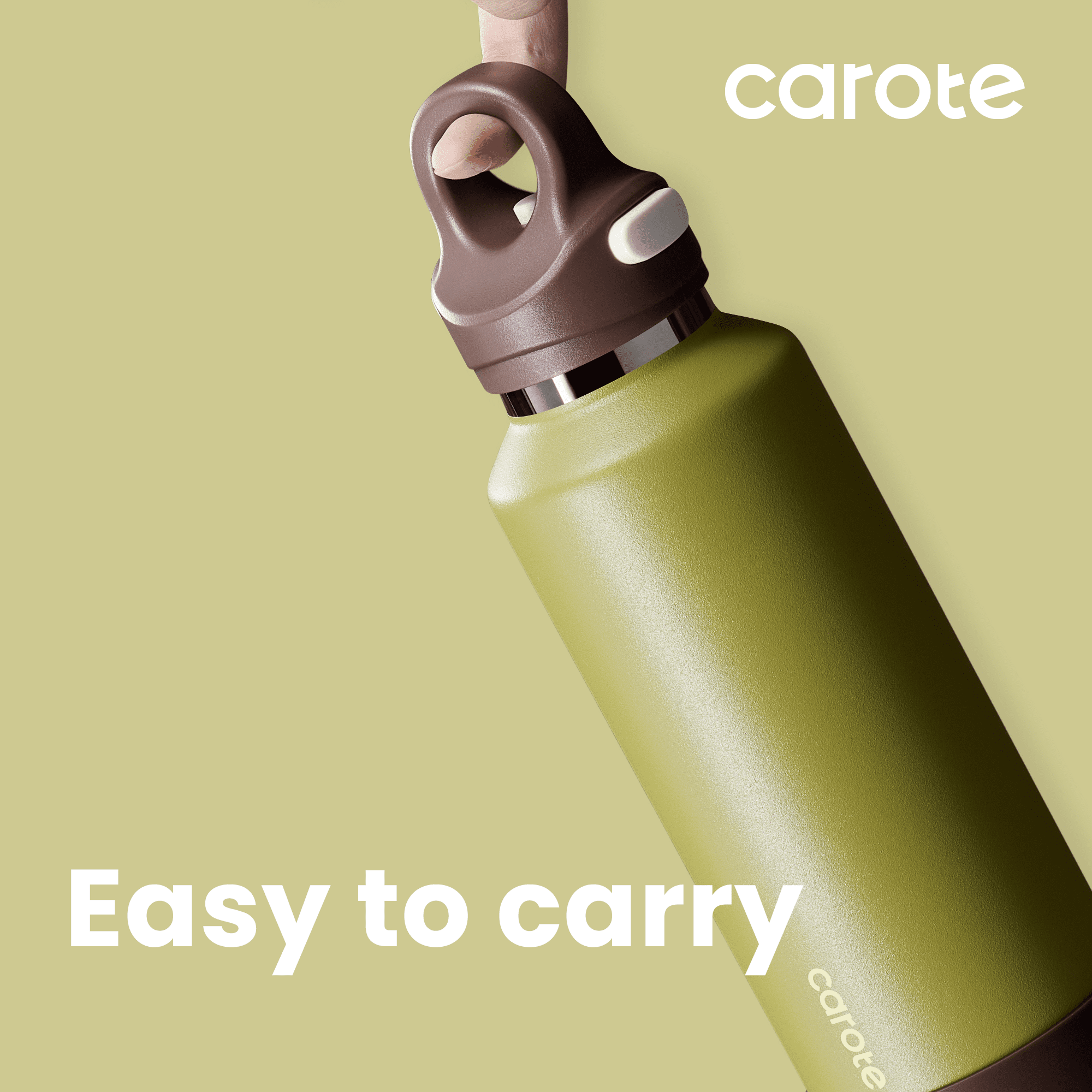Carote 2pcs One-Click-Open Insulated Stainless Steel Water Bottle Set, 20 fl oz, Blue & Green