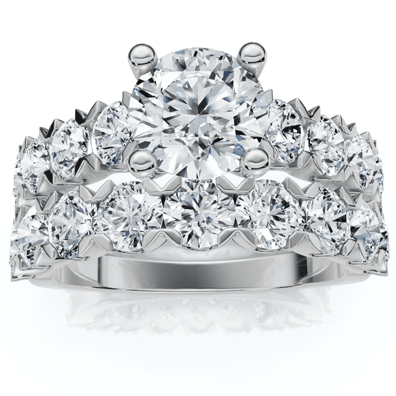 Pompeii 3 1/2 Ct Diamond Engagement Wedding Ring Set White Gold  (G/H,I1-I2)