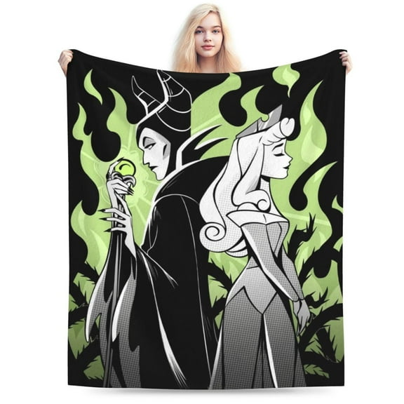 Maleficent Blanket Cozy Warm Flannel Throw Blanket for Living Room Bedroom Bed Sofa Car, All Seasons Fleece Blankets Gifts for Kids Teens Adults 40"X30"