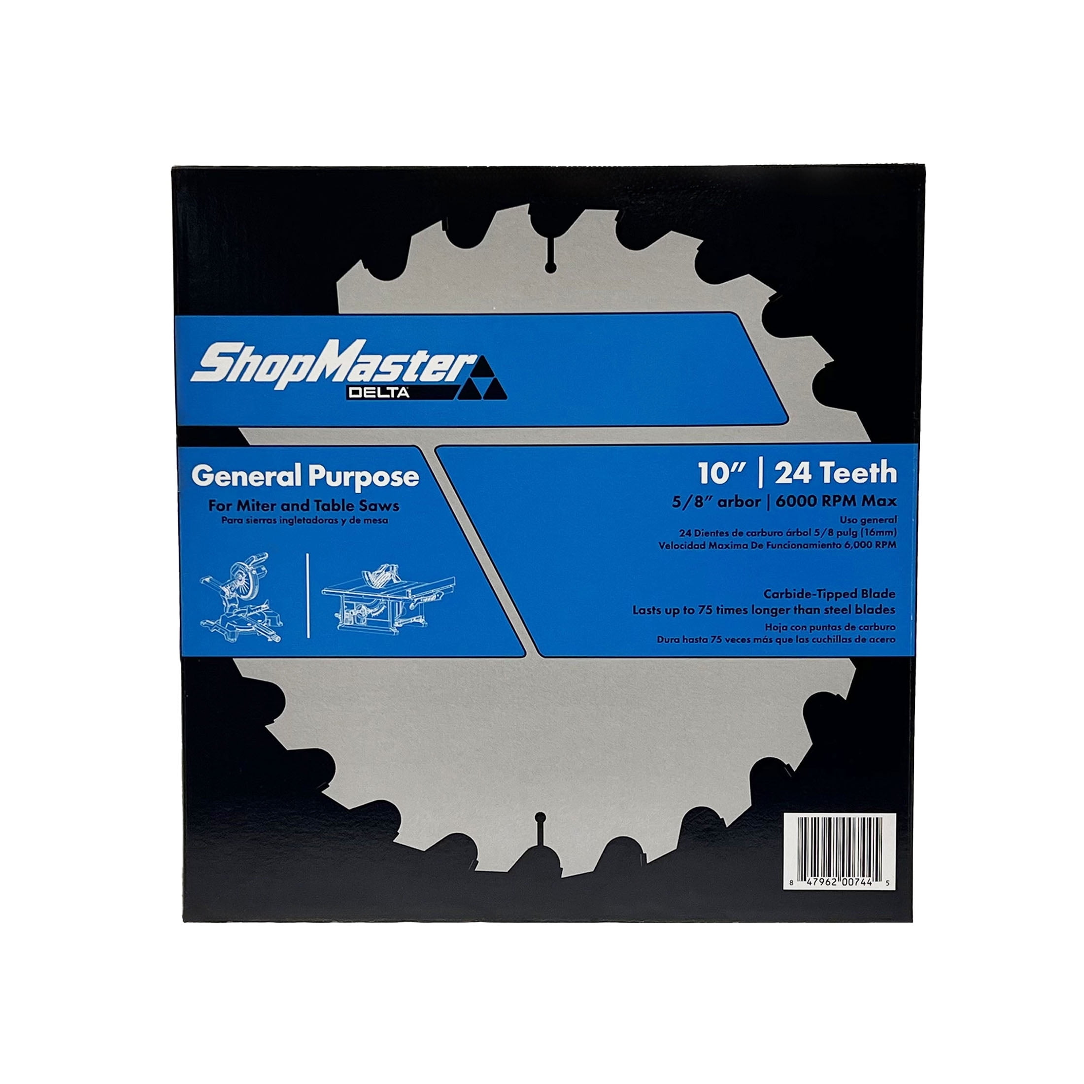 S36-1024T58 Delta ShopMaster 10 inch 24 Teeth Saw Blade
