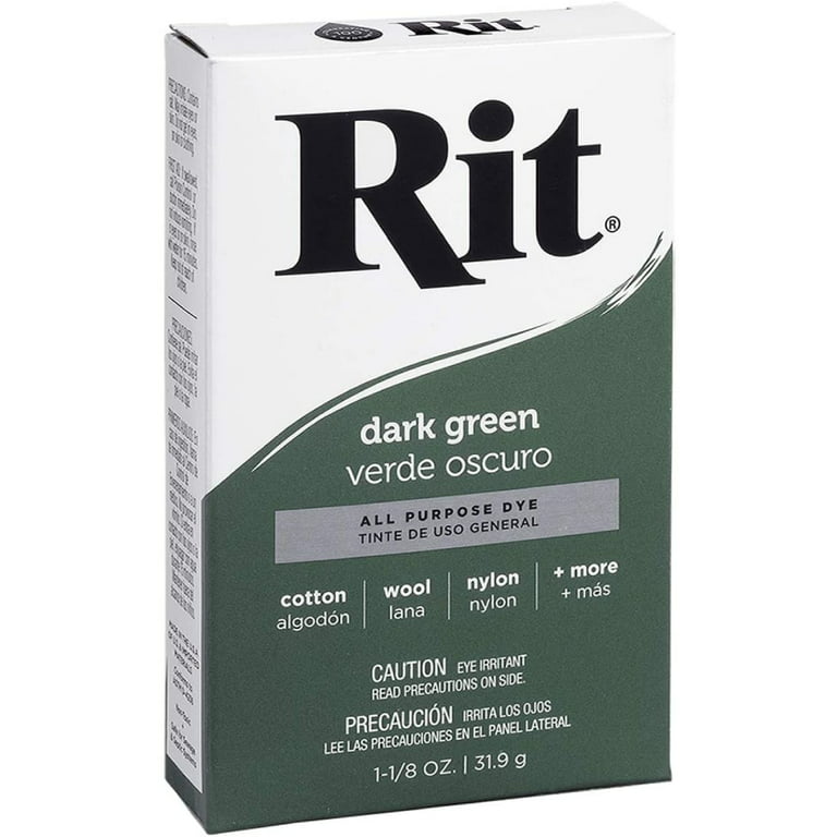 Rit All Purpose Powder Dye 1-1/8 oz Clothing Dye Dark Green, 2 Pack