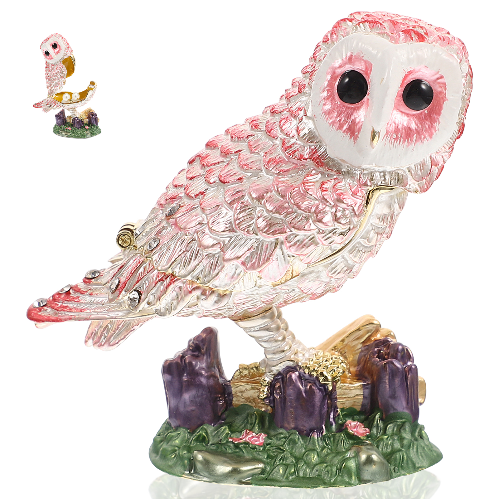 Metal Ring Holder Jewelry Box Trinket Box Handmade Trinket Box Owl