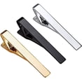 thumbnail image 1 of Clips de corbata para hombres, paquete de 3, clip de corbata clásico, plateado, dorado y negro, clip de corbata, clip de corbata adecuado para bodas, aniversarios y negocios, 1 of 4