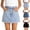 Light Blue, variant on Girls Denim Skirts, A-Line Cut Off Jean Mini Skirts with Pocket Button Closure, Light Blue 8-9 Years