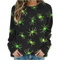 thumbnail image 3 of Craaazy Halloween Shirts For Women Halloween Pumpkin Graphic Pullover Funny Crew Neck Tunic Sweatshirts Long Sleeve Loose Spooky Season Tops Gifts For Women, 3 of 6