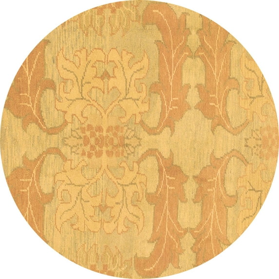 Ahgly Company Indoor Round Abstract Brown Modern Area Rugs, 8' Round