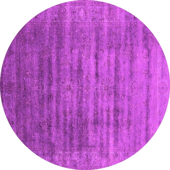 Ahgly Company Indoor Round Oriental Pink Industrial Area Rugs, 5' Round