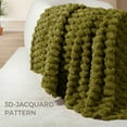 thumbnail image 4 of Whale Flotilla 60"x 80" Twin Size Blanket for Bed with Expanded 3D-Jacquard Pattern, Fuzzy Soft Cozy Exquisite Blankets or All Season, Warm and Fluffy, Olive, 4 of 10