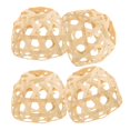 thumbnail image 1 of Woven Bamboo Lampshade for Decor Beige Rustic Style Pendant Light Cover 4 Pieces Small, 1 of 5