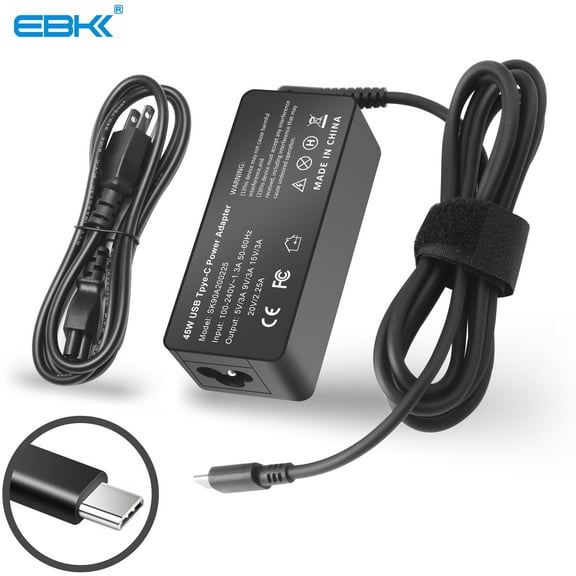 USB Type C 45W Chromebook Charger for HP Chromebook 14 X360 14-ca051wm 14-ca052wm 14-ca091wm ca061dx 14-ca0061dx 14-ca020nr USB C Power Supply Adapter