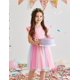 thumbnail image 4 of Vestido PATPAT para Niña con Tul y Flores, Princesa para Fiesta, Rosa, 5-6 Años, 4 of 6