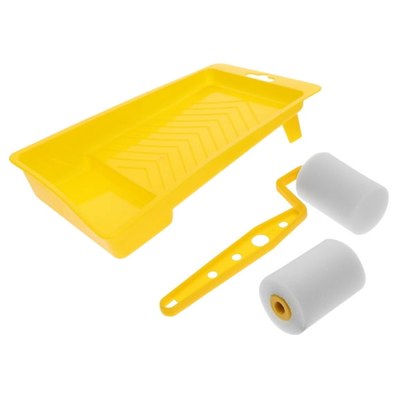 PAMINGONO 1 Set Small Paint Roller Kit Yellow Plastic Sponge for and Interior Decoration Projects