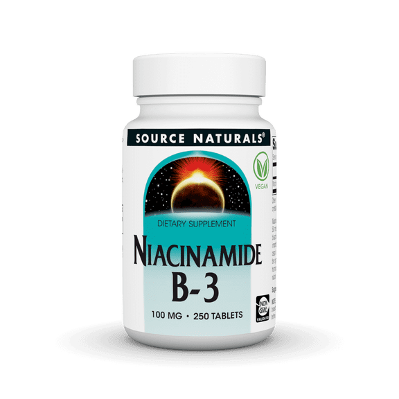 Source Naturals Niacinamide B-3,  Dietary Supplement -  100 mg- 250 Tablets