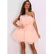 thumbnail image 1 of Vestido de malla elegante con lazo, minifalda, vestido de noche, vestidos cortos, vestido elegante, 1 of 6