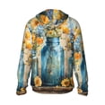 thumbnail image 3 of Uemuo Rustic Blue Vase Blossoms Pattern Women's Full Zip UPF 50+ Sun Protection Hoodie Jacket Long Sleeve Sun Shirt Hiking Outdoor Performance with Pockets-3X-Large, 3 of 9