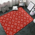 thumbnail image 3 of Area Rugs For Living Room Decor - Red White Snowflakes Anti Slip Throw Washable Rugs 3x5 For Bedroom, Soft Indoor Carpet For Bedroom Living Room 60x39In, 3 of 5