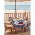 thumbnail image 2 of Outdoor Tablecloth with Umbrella Hole for Patio/Picnic/Party/Camping, Independence Day Gnomes Waterproof Table Cloth Rectangle Table Cover Washable, 4th of July Red Blue Poppy Floral (60"x 84"), 2 of 8