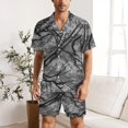 thumbnail image 2 of PRIYAL Grey Hunting Camouflage Pattern Mens Short Sleeve Pajama Set Satin Silk Sleepwear 2 Piece Pjs Loungewear, 2 of 6