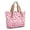 Breast Cancer Ribbon Butterfly Flower, variant on Breast Cancer Ribbon Butterfly Word Large Tote Bag for Women, Polyester Roomy Beach Bag with Pockets and Zipper, Foldable Gifts Ideas for Work School Gym