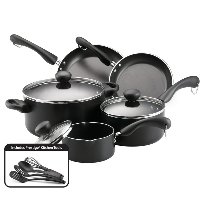 Farberware 12-Piece Easy Clean Dishwasher Safe Aluminum Nonstick Pots and Pans  Set/Cookware Set 