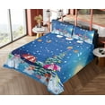 thumbnail image 4 of Ambesonne Christmas Fitted & Top Sheet Set with Shams, Snowman Party, Multicolor, 4 of 5