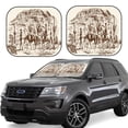 thumbnail image 2 of Picia Western Desert Cowboys2 2 Piece Car Windshield Sun Shade Foldable | Foldable Sun Shield for Front Window Blocks UV Rays and Keeps Your Vehicle Cool-Small, 2 of 7