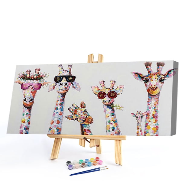 Cuadros Decorativos Kits de pintura al óleo de jirafas por números DIY lienzo arte de pared imagen artesanía decoración del hogar Ehuebsd Nuevos Originales