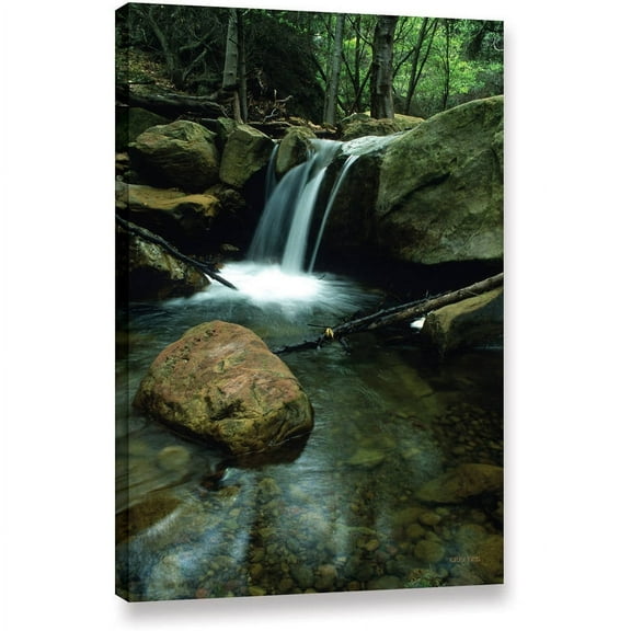 ArtWall Kathy Yates "Waterfall In The Woods" Gallery-Wrapped Canvas
