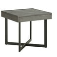thumbnail image 3 of Weston Home Nadian Wood and Black Metal One Drawer End Table, Gray, 3 of 8