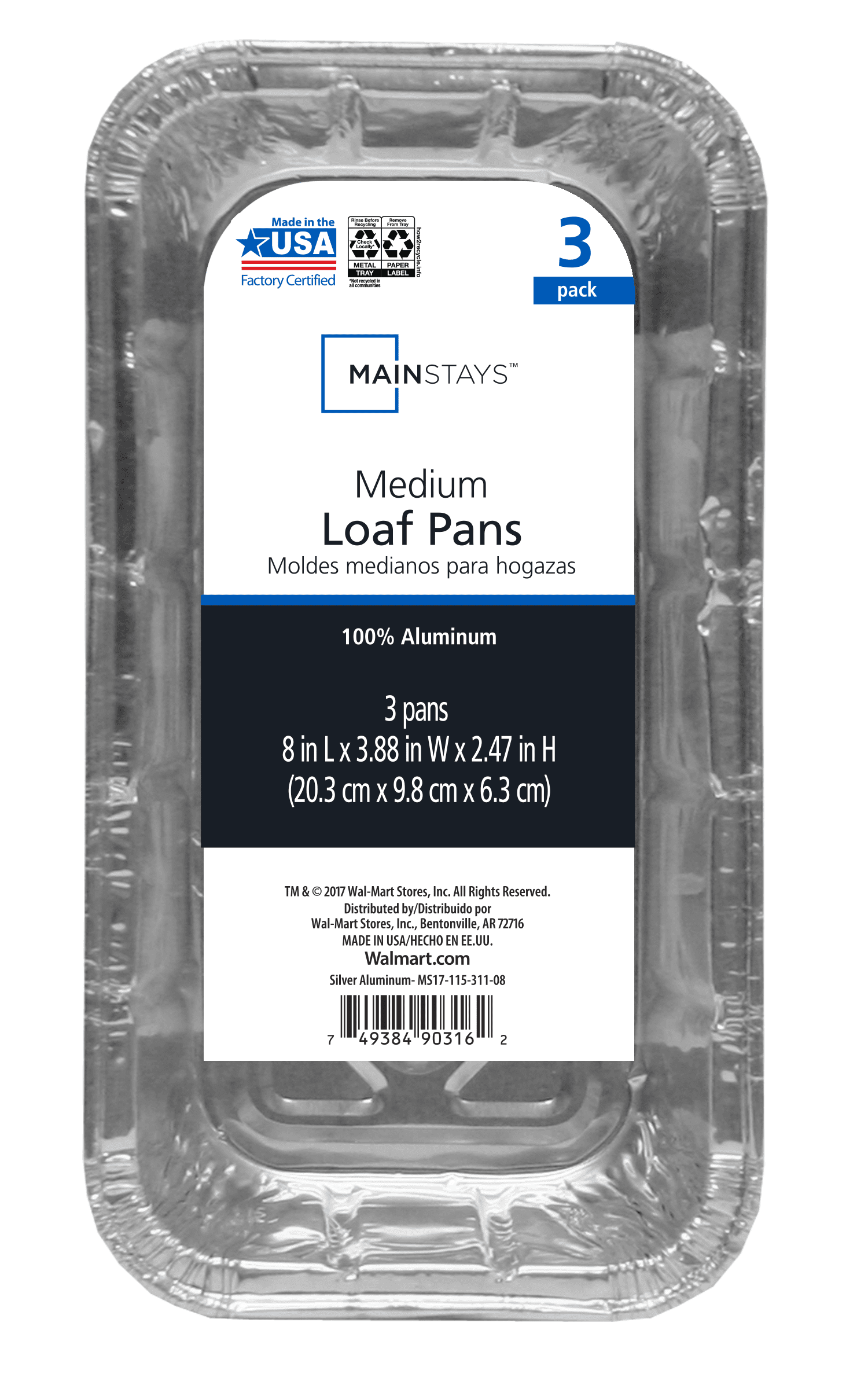 Mainstays Aluminum Foil 2 Lb Loaf Pans 3 Count For Easy Cleaning Care mainstays-aluminum-foil-2-lb-loaf-pans-3-count-for-easy-cleaning-care