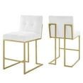 thumbnail image 2 of Modway Privy Counter Stool Upholstered Fabric Set of 2 in Gold White, 2 of 8