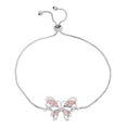 thumbnail image 1 of Pulsera Mariposa Rosa Plata Ley 925 Para Mujer Ajustable Xtellar plateado, 1 of 4