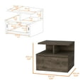 thumbnail image 7 of DeeHome Samuel Dark Walnut 2-Tier Shelf Floating Nightstand, 7 of 7
