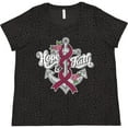 thumbnail image 3 of Inktastic Multiple Myeloma Hope and Faith with Anchor Ribbon and Roses with White Outline Women's Plus Size T-Shirt, 3 of 5